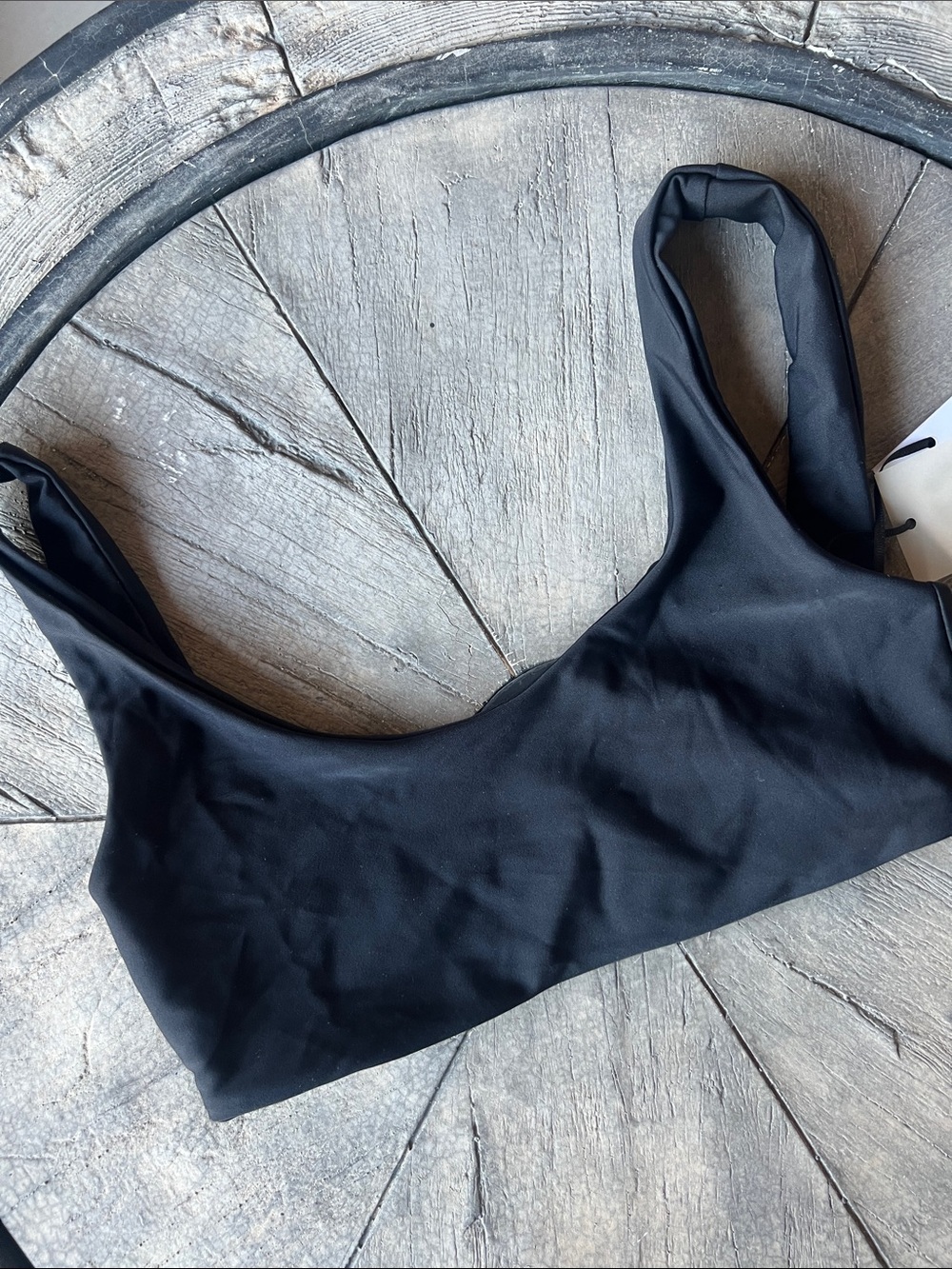 Jade Swim Black Scoop Bralette bikini top. B42